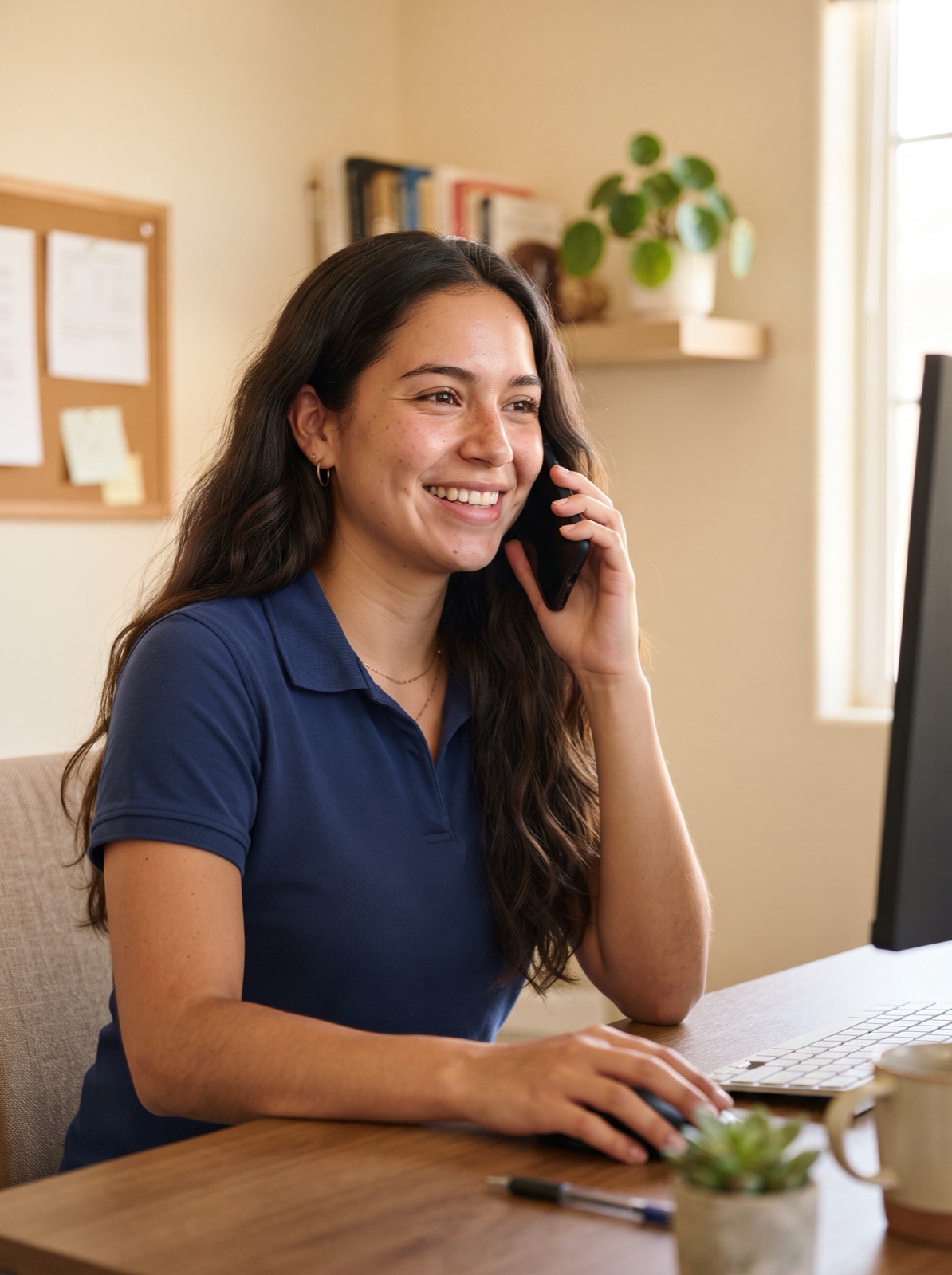 Our team answering the phone at the Crystalline office in Davenport