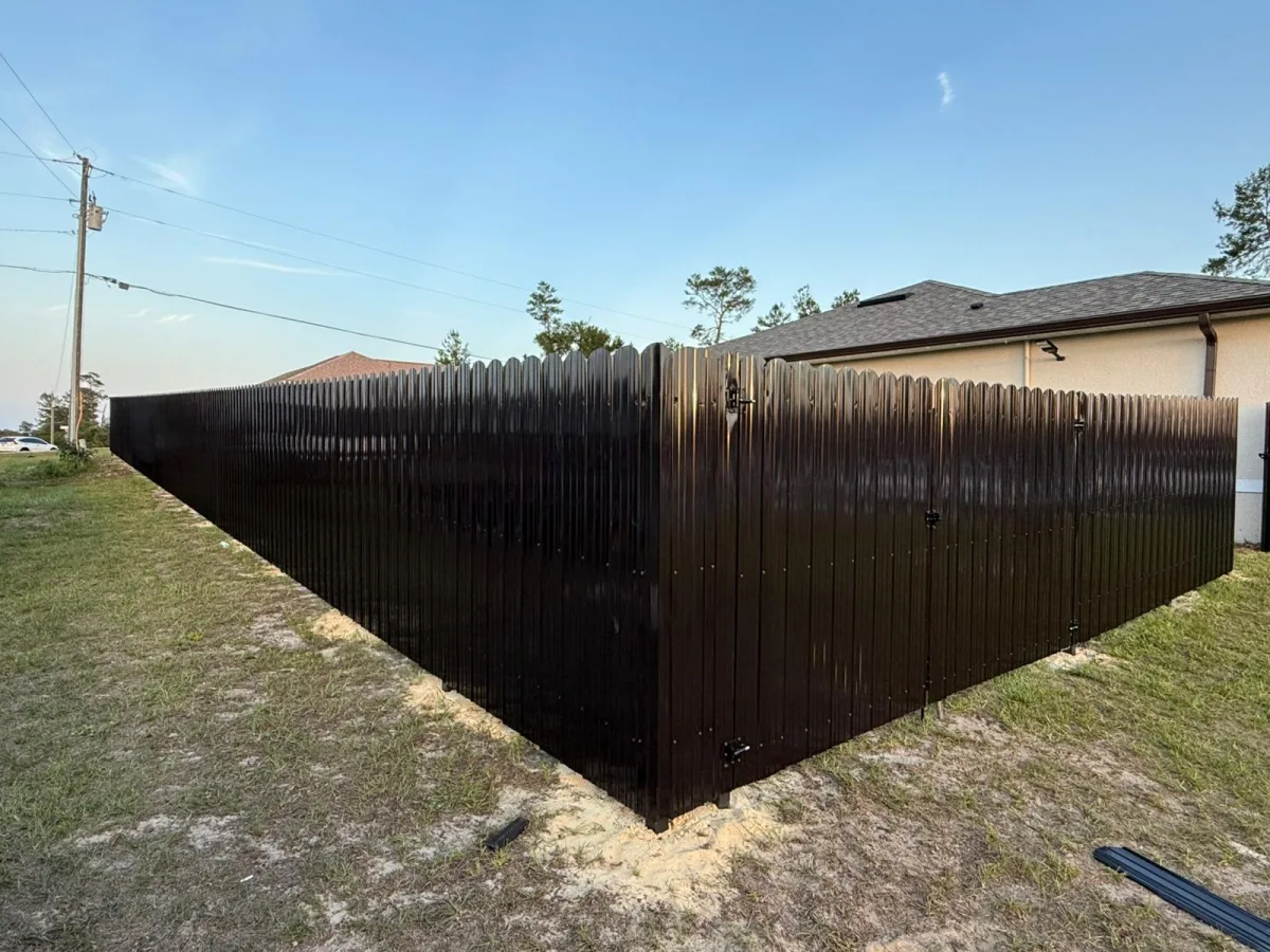 Durafence, black corner gate by Crystalline Home Improvement in Central Florida