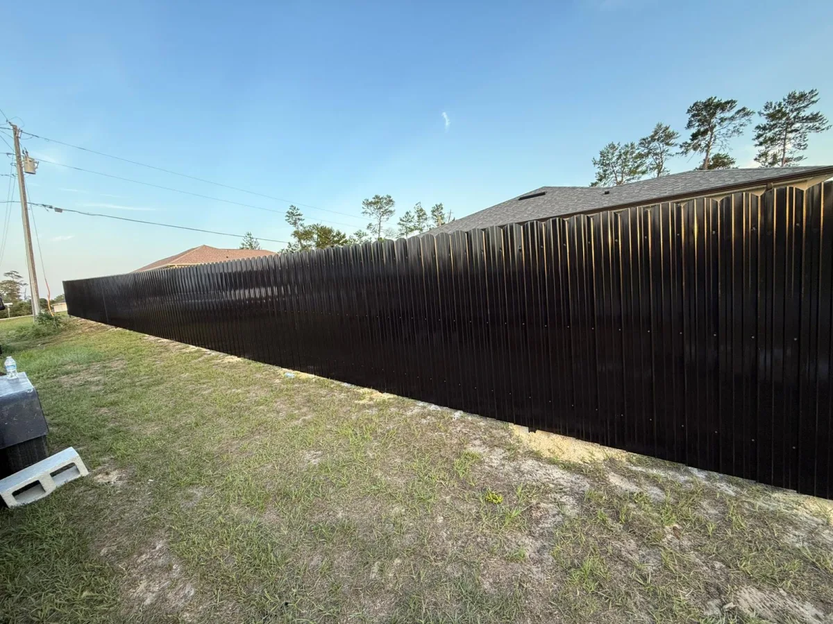 Durafence, black long perspective by Crystalline Home Improvement in Central Florida