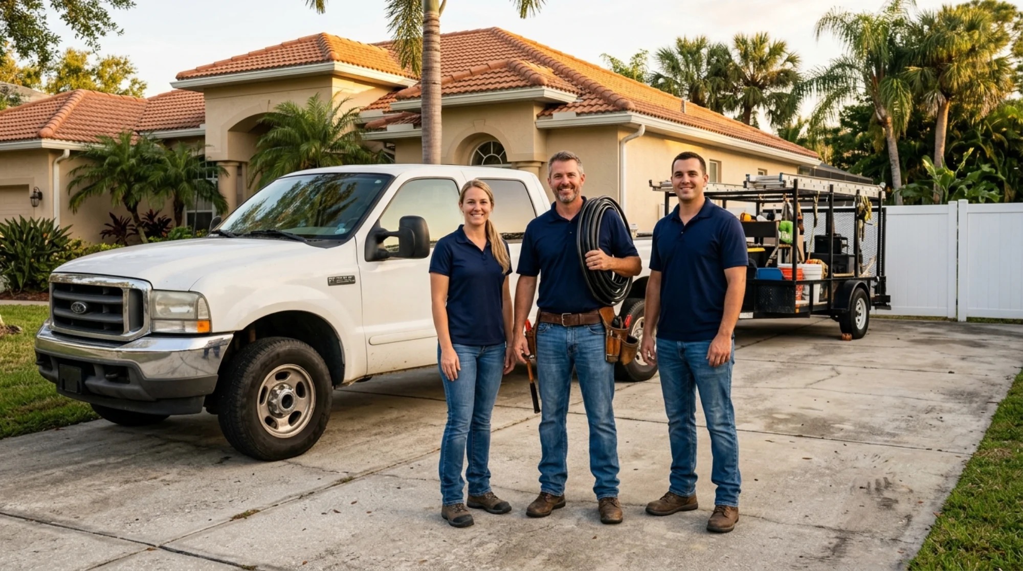 The Crystalline team and work truck in Central Florida